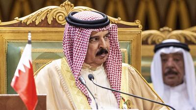Bahrain's King Hamad Al-Khalifa attends the summit. AFP / Saudi Royal Palace