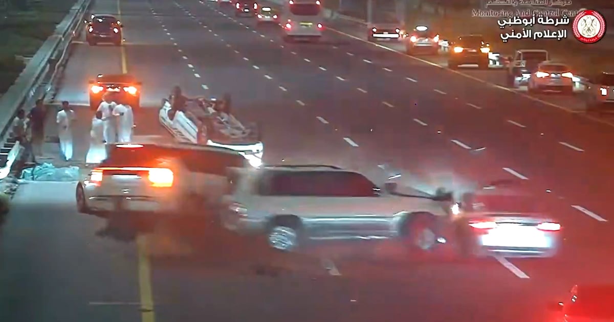 Abu Dhabi Police release pile-up video to warn drivers about rubbernecking risks