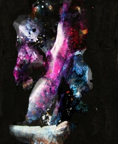 A painting from the 'Natural Pregnancy' series by Aisha Juma.