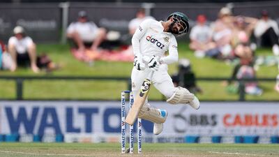 Bangladesh batsman Liton Das avoids a bouncer. AFP