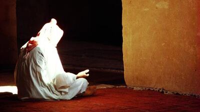 The Praying Man, Hasan Fathy Mosque, Gourna, South Egypt, 1987. Courtesy The Empty Quarter