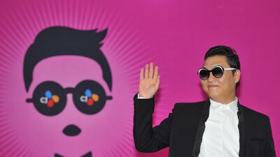 'Gangnam Style' star Psy at a press conference before his concert in Seoul on April 13, 2013. AFP