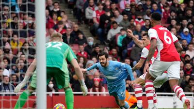 Bernardo Silva - 6: Wasn’t allowed time to make mark in first half as City struggled to get foothold . Went down in box under Xhaka challenge and penalty given after referee looked at pitch-side monitor. Became public enemy No 1 with home fans who felt he dived. Booked late on for kicking ball away. AP