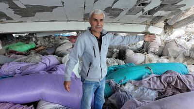 Sobhi Hamdan's textile factory was struck by Israel in July, long after the ceasefire with Hezbollah came into effect. Mohamed Zanaty for The National