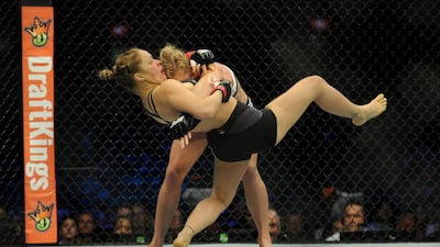 Holly Holm fights defending champion Ronda Rousey in the Women’s Bantamweight Bout during the UFC 193 Australia event at Etihad stadium in Melbourne, 15 November 2015. EPA/JOE CASTRO