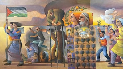 Sliman Mansour's 'Revolution was the Beginning', one of the guest projects for Alserkal Avenue's march programme. Courtesy Alserkal