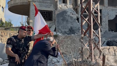Nawaf Salam, Lebanese Prime Minister, said the 'return of life' to southern Lebanon was a 'national objective to which the state was committed'. AFP