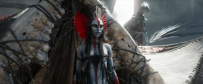 Oona Chaplin plays Varang, the leader of an opposing Na'vi clan. Photo: 20th Century Studios