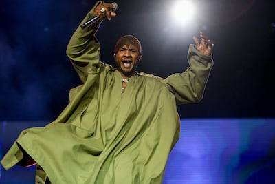 Usher kept moving with a slick and choreographed set. Khushnum Bhandari / The National