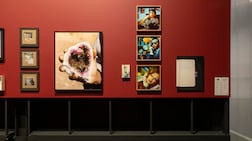 Raed Yassin’s archival prints and Faycal Baghriche’s Atlas Series 5 digigraphic print at Deja Vu exhibition at Alserkal Avenue. Antonie Robertson / The National