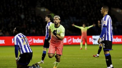 Sergio Aguero celebrates after scoring. Reuters