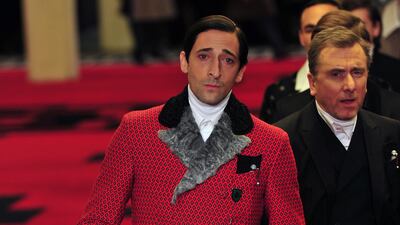 Adrien Brody, left, and Tim Roth for Prada in 2012. AFP