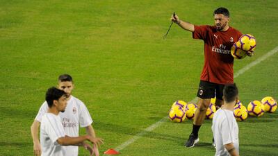 Gattuso at the training session.