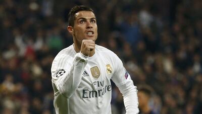 Real Madrid’s Cristiano Ronaldo celebrates scoring the team’s fourth goal on Tuesday night against Malmo. Juan Medina / Reuters
