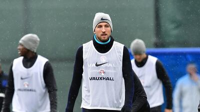 Harry Kane takes part in a training session in Repino, Russia, on Friday. AFP