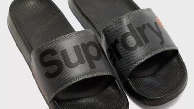 Men's slides, Dh139, Superdry at Namshi. Courtesy Namshi