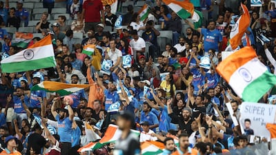 India fans during the game at Eden Park. Getty