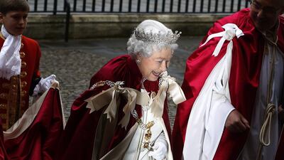 Britain's Queen Elizabeth arrives for a Service of the Order of the Bath at Westminster Abbey in London 9 May, 2014. The service is held every four years and attended by the Prince of Wales, while the Queen also attends every second service. The Queen last attended in 2006. Reuters