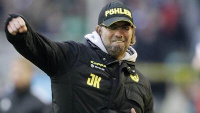 Jurgen Klopp shown during a Bundesliga match while in charge of Borussia Dortmund in April 2012. Frank Augstein / AP