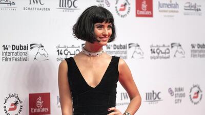 Dubai, United Arab Emirates, December 6, 2017: Tuba Buyukustun walks the red carpet during the opening night of Dubai International Film Festival at Madinat Jumeirah in Dubai December 6, 2017. Christopher Pike / The National Reporter: Chris Newbould Section: Arts & Culture
