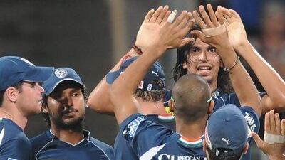 Bowler Ishant Sharma (right, facing camera) was with the Deccan Chargers last season, pictured, but is now part of the success story that is the Hyderabad Sunrisers at the start of the 2013 IPL season.