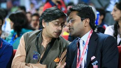 Lalit Modi, right, and Shashi Tharoor both lost their jobs following their publicised fight over the acquisition of Kochi Tuskers Kerala. Vivek Shah-IPL 2010 / IPL via Getty Images