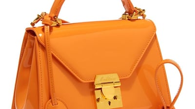 Hadley Baby Flap in soft orange. Courtesy Mark Cross