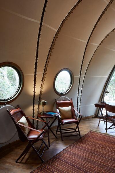 Inside one of the lodge's luxury yurts. Courtesy Tim Evan-Cook