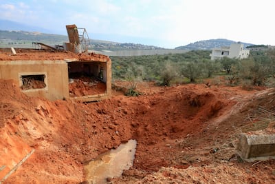 A building damaged by an Israeli air strike in Kfarkela village, in the south of Lebanon on the border with Israel, on December 31. EPA