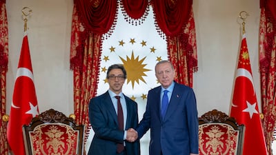 Sheikh Mansour bin Zayed with the Turkish President Recep Tayyip Erdogan. Wam
