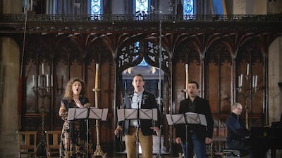 Singers performing a part of the lost Liszt opera, based on Lord Byron’s Assyrian tragedy Sardanapalus. Courtesy University of Cambridge