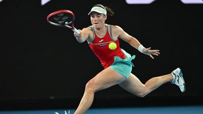 Tamara Zidansek during her defeat against Ons Jabeur. EPA