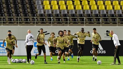 Real Madrid training in Jeddah. AFP