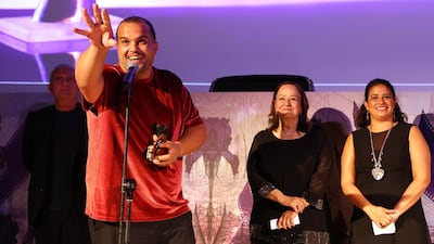 Algerian filmmaker Salah Issaad won the Black Iris Award for best Arab feature-length narrative for his film 'Soula'. Photo: Amman International Film Festival
