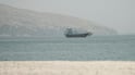 Vessels in the Strait of Hormuz seen from Musandam, Oman, on Wednesday. Reuters