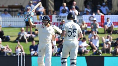 England's Joe Denly celebrates his half century. Reuters