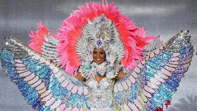 Miss Nicaragua Maria Teresa Cortez performs during the final of Miss World. EPA