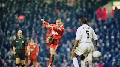 February 19, 1997 - Liverpool 4 (Fowler 21', Collymore 36' & 37', Redknapp 87') Leeds United 0: Another battering for Leeds at Anfield with Fowler and Collymore again inflicting the damage. The dynamic duo put Liverpool three up before the break, with Collymore scoring two in as many minutes. Jamie Redknapp put the icing on the cake with three minutes to go as Liverpool finished the season fourth, but missed out on second-place and the Champions League by goal difference. Leeds, under George Graham, ended the season 11th. Getty