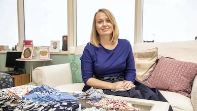 Kate Burford is co-founder of UAE Space Molly and Me Kids Clothing. The company has sold almost 30,000 face masks since April. Antonie Robertson / The National