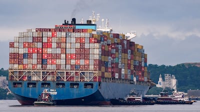 A cargo ship moves from the Francis Scott Key Bridge to the Seagirt Marine Terminal at the Port of Baltimore in the US. The World economy is expected to be driven by moderate increases in trade and investment in the coming years. Reuters