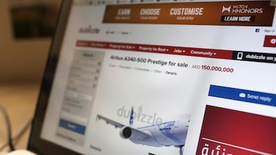 On the hunt for an Airbus A340-542 Prestige? It’s yours for a cool Dh150 million. Silvia Razgova / The National