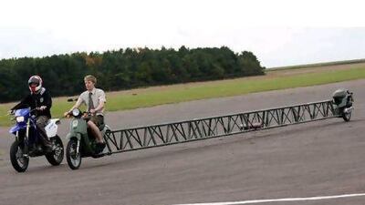 At 14.03m in length, Colin Furze's creation is great for reserving several parkng spaces at once.