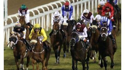 Jaasoos, second left, will be ridden by William Buick in the President’s Cup tonight.