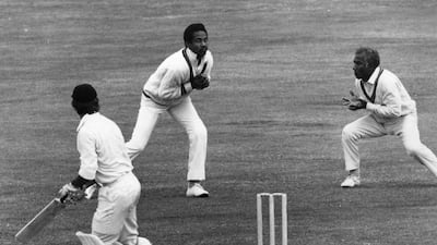 27th August 1973: West Indian cricketer Gary Sobers catches out England's Luckhurst in the Third Test at Lord's. (Photo by Central Press/Getty Images)