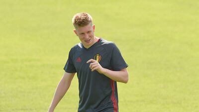 Belgium midfielder Kevin De Bruyne takes part in a training session during the Euro 2016 football tournament at Le Haillan on June 30, 2016. Nicolas Tucat / AFP