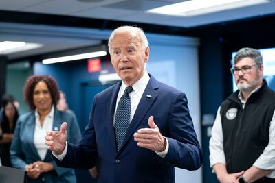 US President Joe Biden speaks at the DC Emergency Operations Centre in Washington. UPI / Bloomberg