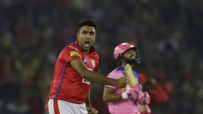 Kings XI Punjab captain Ravichandran Ashwin shone with bat and then ball against Rajasthan Royals in Mohali on Tuesday. Surjeet Yadav / AP Photo