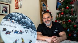 Wael Hamadeh, poses for the picture at his flat in Sharjah. For 'My Dubai rent' story. 23rd December 2025 Photo: Ahmed Ramzan/The National