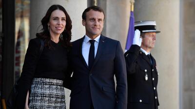 French President Emmanuel Macron and New Zealand Prime Minister Jacinda Ardern led the call to tackle and eliminate terrorism and violent extremist content online. EPA
