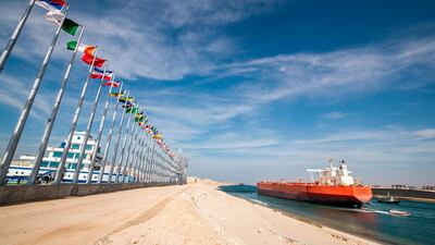 Malaysia-flagged oil tanker Bunga Kasturi sailing through Egypt's Suez Canal. AFP